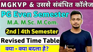 MGKVP Revised Time Table PG 2nd amp 4th Semester  PG 2nd amp 4th Semester Revised Time Table 2024 [upl. by Haeel]