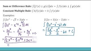 Antiderivatives Indefinite Integrals [upl. by Dnalloh508]