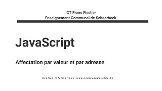 Affectation par valeur et par adresse [upl. by Frentz]