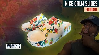 Nike Calm Slides Floural First Impression and on Feet Review [upl. by Anissej396]