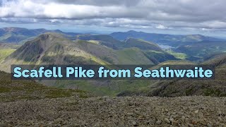 Scafell Pike from Seathwaite via the Corridor Route  3D Aerial FlyThrough Lake District Hiking [upl. by Lovmilla]