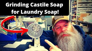 Grinding Laundry Soap Bars  Soap Making 101 no talking [upl. by Llenwahs]