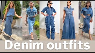 DENIM OUTFITS  what jeans are in trend [upl. by Lynda877]