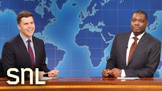 Weekend Update Colin Jost and Michael Che Swap Jokes for Season 49 Finale  SNL [upl. by Nilpik]