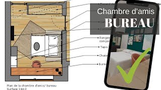 Une idee deco chambre d’amis bureau [upl. by Zippel811]