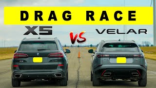 2022 Range Rover Velar P400 vs BMW X5 40i someone is lying Drag and Roll Race [upl. by Bracci]