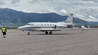 Rockwell Sabreliner 65 taxi at Bozeman Yellowstone International Airport [upl. by Dustin]