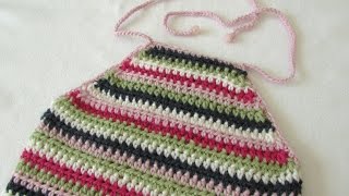 How to crochet an EASY halter neck top  any size [upl. by Sanoy]