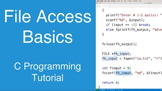 File Access Basics  C Programming Tutorial [upl. by Gawlas987]