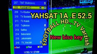 YaHsat 1A E 525 ku band football HD tv Virzish new biss key update [upl. by Ashraf]