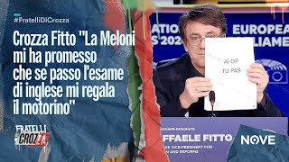 Crozza Fitto quotLa Meloni mi ha promesso che se passo lesame di inglese mi regala il motorinoquot [upl. by Najram221]