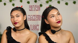 Lets learn makeup together Episode1 RETRO MAKEUP LOOK💄 [upl. by Arakaj]