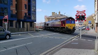 Rare Massive Crossing at Canute Road Level Crossing Southampton [upl. by Sherwin]