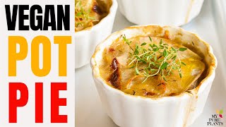 Lazy VEGAN POT PIE with Sliced Potato Crust Glutenfree [upl. by Reivax]