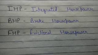 Explained  Horse Powers  BHP  IHP  FHP  Brake Indicated Frictional Horse Power [upl. by Engvall]