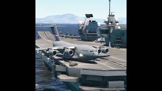 Very Dangerous Take off C17 from Aircraft Carrier [upl. by Ennovihs]