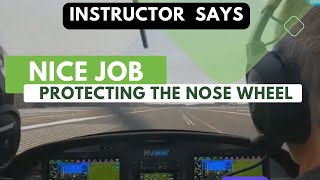 Instructor says nice job protecting the nose wheel [upl. by Nivrag737]