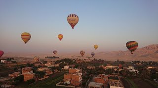 Sunrise ballooning Luxor  Ballonfahrt über den Nil [upl. by Baillieu]