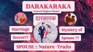 Spouse Characteristics  Darakaraka  दारकारक  spouse significator  spouse in astrology [upl. by Roddy]