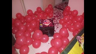 Birthday surprise for wife at home balloon decoration [upl. by Ernaline692]