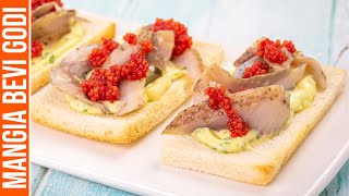 ANTIPASTO DI PESCE A POCHI EURO CROSTINI CON ARINGA [upl. by Nataline659]