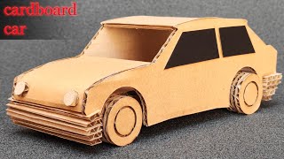 Simple Cardboard Car  DIY Cardboard project at home [upl. by Ttocserp]