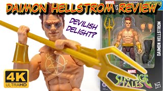 Daimon Hellstrom Unboxing Review Hellstorm Hasbro Marvel Legends Blackheart BAF Strange Tales Wave [upl. by Aggi]