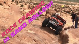 FJ40 Landcruser Sand Hollow UT SMASHING down the rock rail Climbingdoing some technical crawling [upl. by Sinnod]