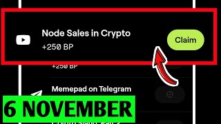 Node Sales In Crypto Blum Video Code  6 November Blum youtube Video Code  Node Sales In Crypto [upl. by Raney]