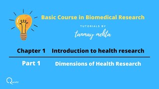 Basic course in Biomedical Research Chapter 1 Introduction to Health Research Part 1 [upl. by Mandel]