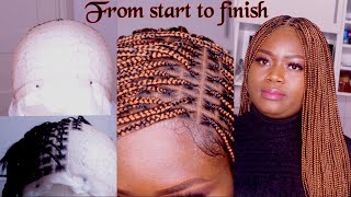 DIY BRAIDED WIG  Frontal Knotless Braided wig Without Frontal Beginners Friendly [upl. by Novanod]