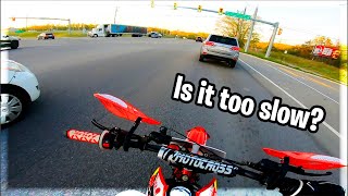 Riding The Apollo RFZ DirtPit Bike In Traffic Chinese Dirt Bike Review [upl. by Sasnak671]