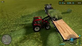 FS22  GRASSLANDS 22 17  LOADING BALES ONTO THE LOWLOADER  BIG LOAD [upl. by Hatcher]