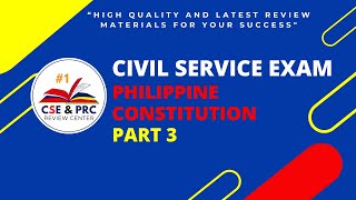 Civil Service Exam Drill for 2024 Philippine Constitution Part 3 [upl. by Hilarius608]