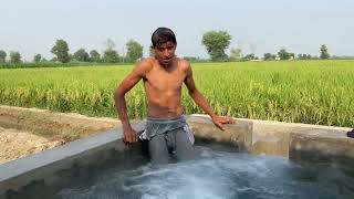 My First VlogSwimming in Tubewell Water Pool in VillageTube Well water Fun by Village boy kin poof [upl. by Ahsiena71]