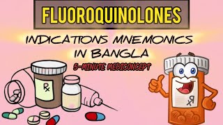 indications of fuoroquinolones in bangla easy way to remember [upl. by Tanney]