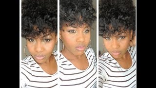 Bantu Knots Fluffy Faux Hawk on Blown out Natural Hair [upl. by Eglantine]