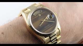 Rolex DayDate TIGERS EYE DIALVintage 18038 Luxury Watch Review [upl. by Ahsial]