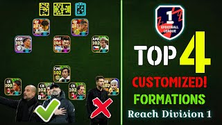 Top 4 Customized Formations Reach Division 1 eFootball 2024 Unique Formations eFootball 2024 Mobile [upl. by Anwahsat]