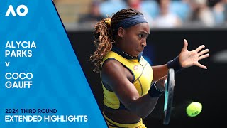 Alycia Parks v Coco Gauff Extended Highlights  Australian Open 2024 Third Round [upl. by Underwood]