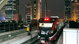 4K  LRT JABODEBEK  Pemandangan Malam Kota Jakarta [upl. by Fanning]