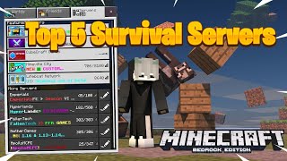 Top 5 Survival Servers for MCPE Minecraft Bedrock Xbox PS4 Windows 10 Pocket Edition [upl. by Bish]