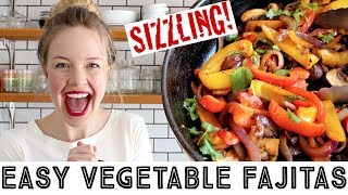 Vegan Fajitas Recipe  Easy Sizzling Vegetable Fajitas [upl. by Martella]