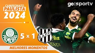 PALMEIRAS 5 X 1 PONTE PRETA  MELHORES MOMENTOS  QUARTAS DE FINAL PAULISTA 2024  geglobo [upl. by Lezlie275]