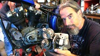 Ironhead Chopper Build Transmission Install  Chain And Oil Tank [upl. by Ydac346]