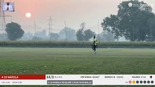 Live Cricket Match  A 10 Narela vs Punjabi King XI  26Oct24 0314 PM  Narela Vidhansabha Leag… [upl. by Henn]