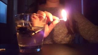 Nederlandse Dutch ASMR  lucifers aansteken en in water doen donker 2 [upl. by Burner]