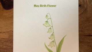 Easy watercolour floral May Birth flower ‘Lily of the valley ‘🤍 easyfloralwatercolor [upl. by Heywood]