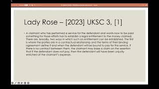 230204 VLSCR HN Presentation on Barton v Morris re Contract Law v Unjust Enrichment [upl. by Nekciv]