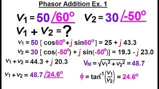 Electrical Engineering Ch 10 Alternating Voltages amp Phasors 16 of 82 Phasor Addition Ex 1 [upl. by Nyar]